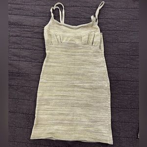 Green mini dress with sparkle